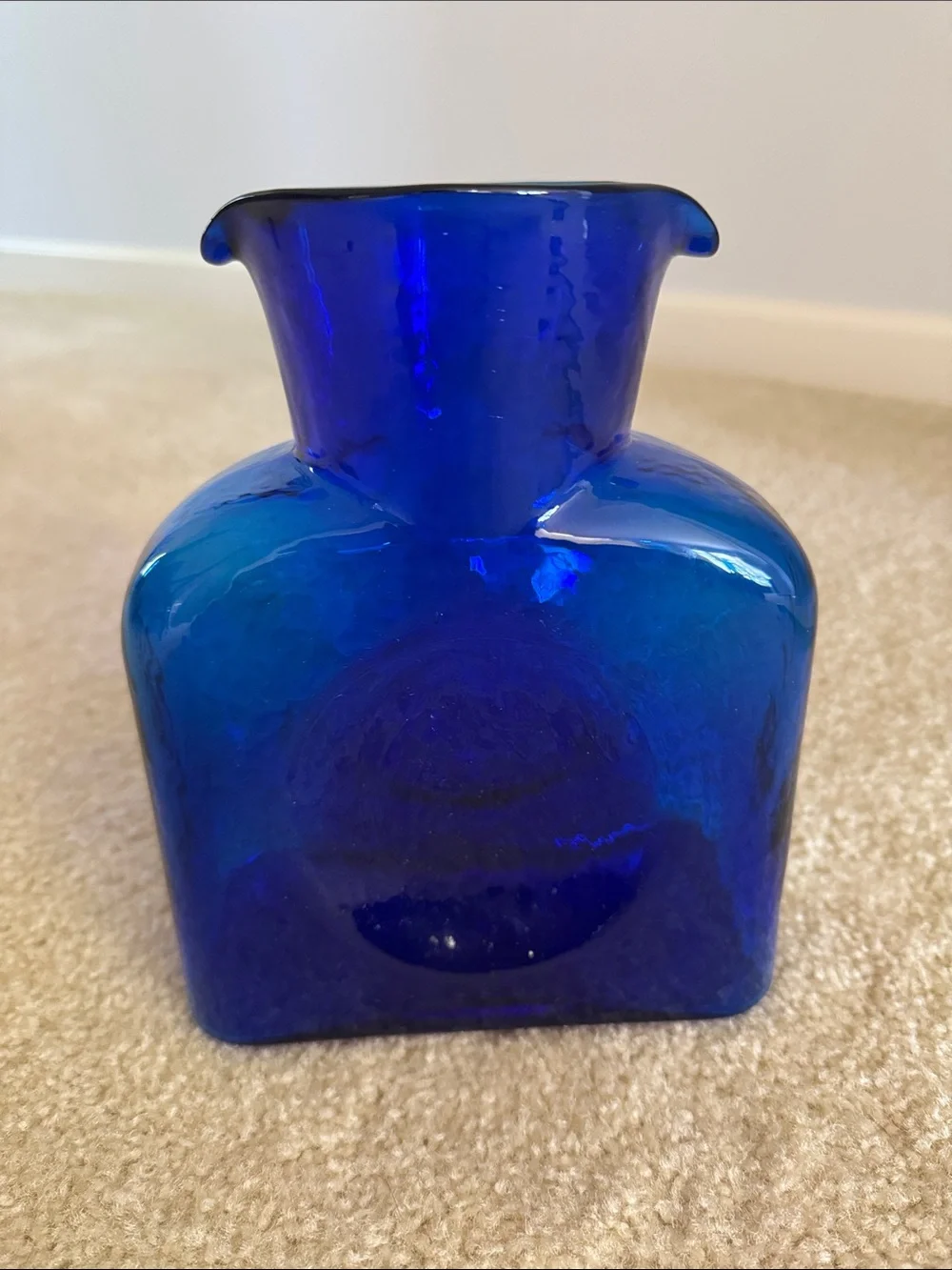 Cobalt Blue Glass Decorative Vase - Home Accents